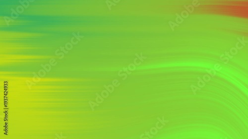 Vibrant abstract digital artwork featuring fluid motion in shades of green and yellow gradient