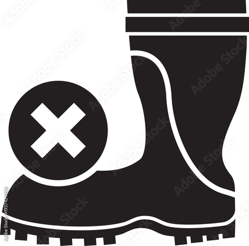 No boots allowed sign graphic illustration