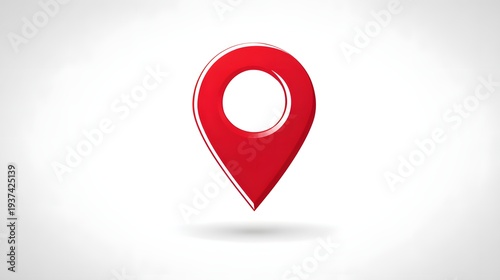Free Download Red Location Pin Icon with Shadow on White Background. - GFXLoad