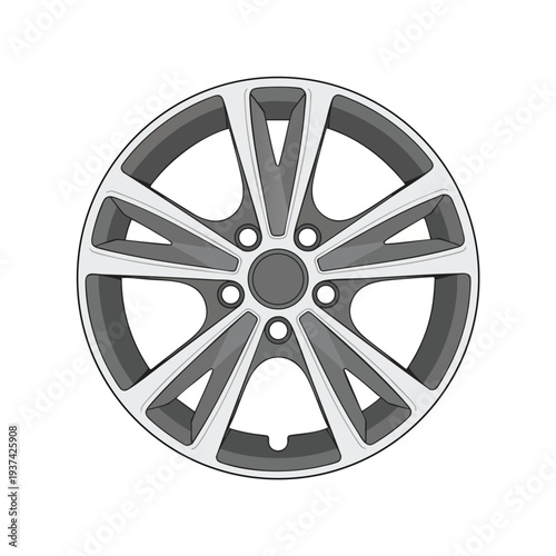 Modern Car Alloy Wheel Rim in Silver Finish for Vehicle Enhancement