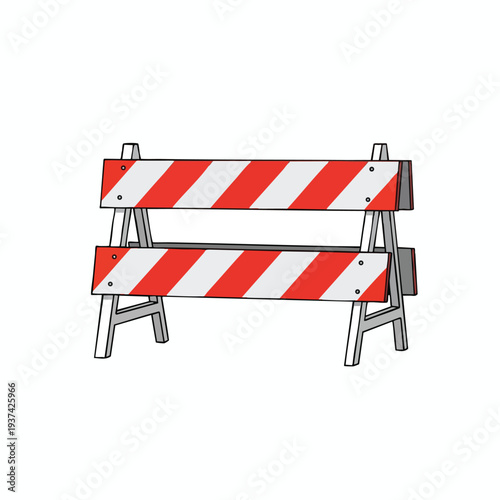 Temporary Roadwork Barrier for Construction and Safety Signage