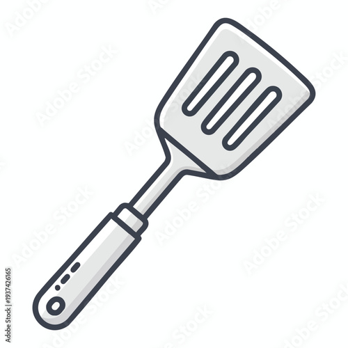 Metal Spatula Icon for Cooking and Kitchen Utensils in Flat Design