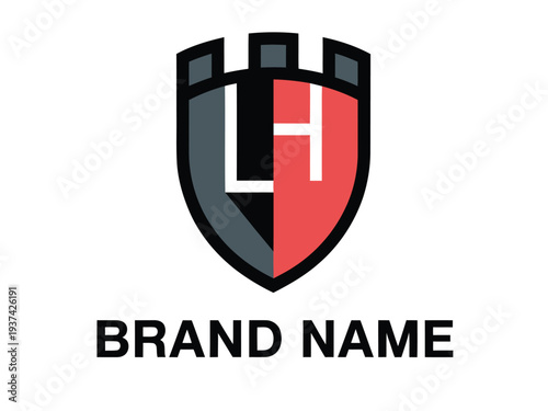 Shield Logo with LH Letters and Brand Name Placeholder