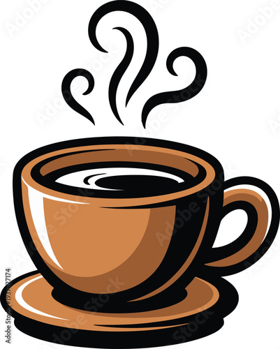 Cute cartoon a illustrator vector coffee