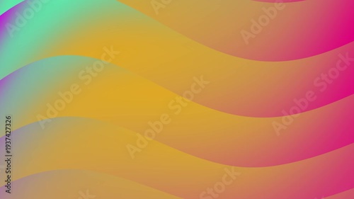 Vibrant abstract gradient background with flowing curved waves in pink and teal hues