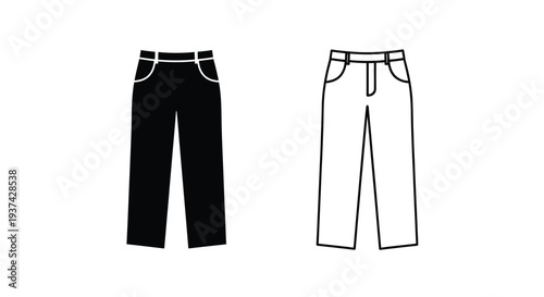 Minimalist black and white pants design Vector