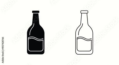 Wine bottle liquid comparison Vector