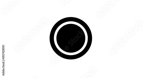 Black and white circular design element.