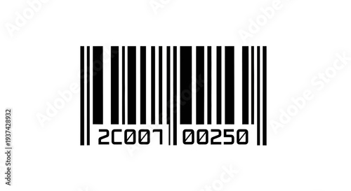 Barcode with numbers and lines.