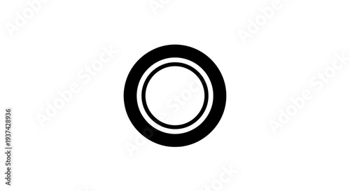 Black and white circle design element.
