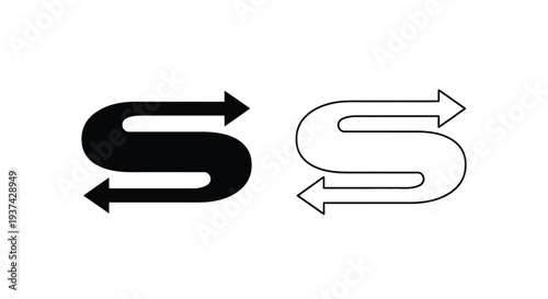 Modern looping arrow s symbols Vector