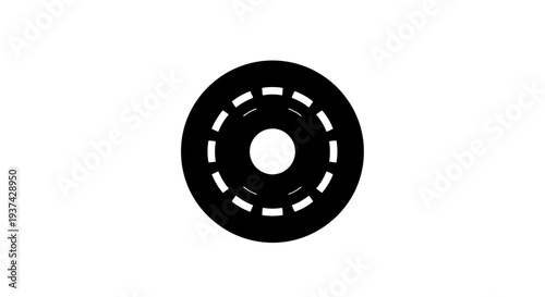 Black and white circular road sign.