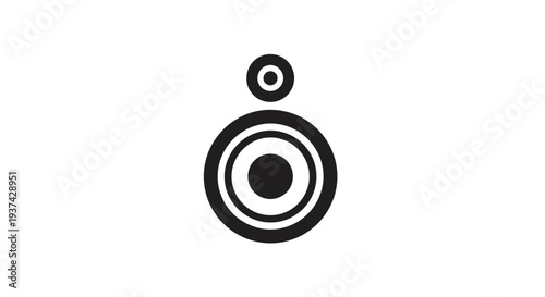 Black and white concentric circles symbol.