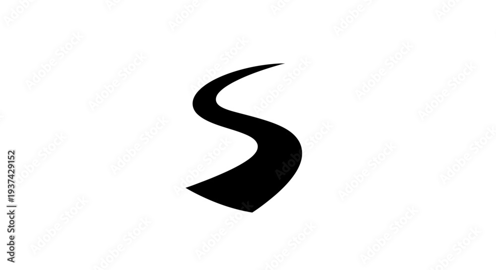 Fototapeta premium Black Letter S Typography Design.