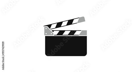 Black film clapper board closeup.