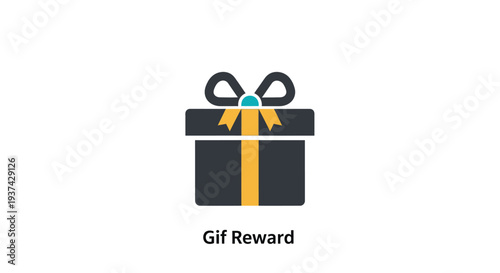 Black gift box with yellow ribbon.