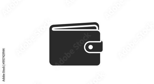 Black leather wallet with silver hardware.