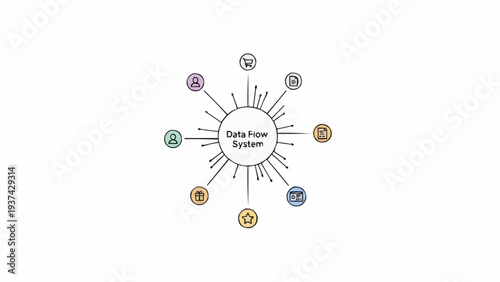 Social Media Icons Radial Circle Diagram.