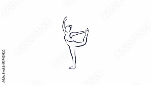 Woman doing ballet dance move standing.
