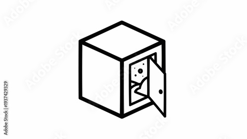 Open Safe Box with Combination Lock.