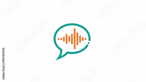 Sound wave in a speech bubble.