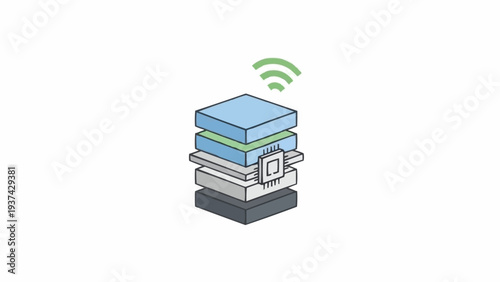 Stack of External Hard Drives with WiFi.