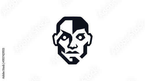 Stylized Illustration of Male Face Profile.