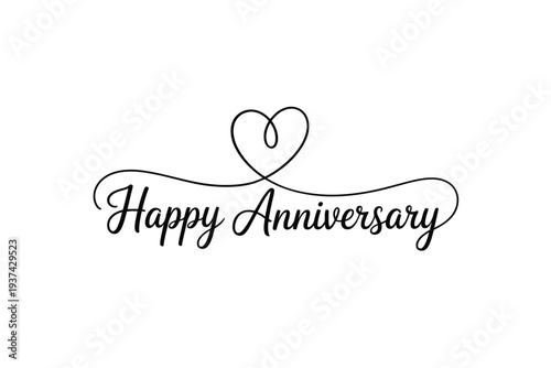 Elegant Happy Anniversary Greeting Card Design with Heart