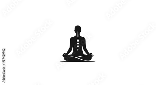Black silhouette of a meditating person.