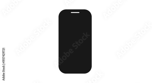 Black smartphone device screen front.