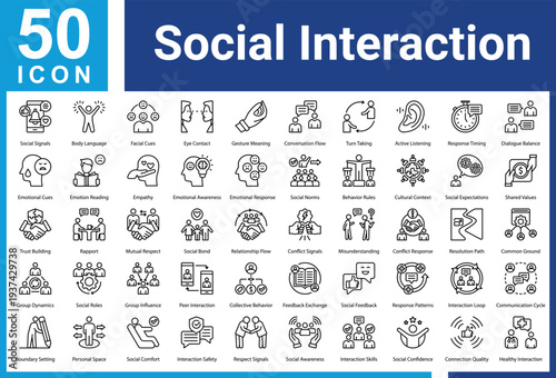 Social Interaction Systems icon set and collection