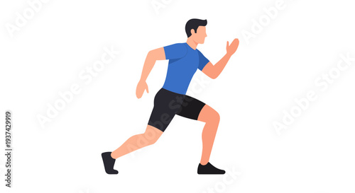 A man in athletic wear is running on transparent background