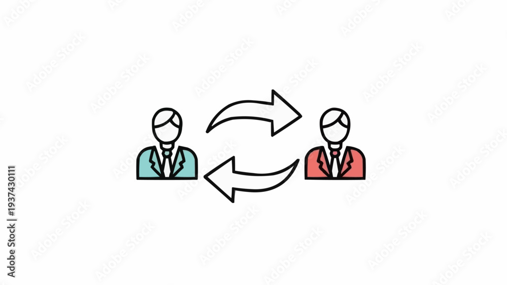 Fototapeta premium Two businessmen in communication exchange.