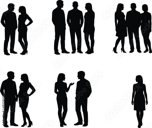 Couple walking together from behind illustration, romantic relationship concept, love and care moment, casual outfit, togetherness, isolated white background