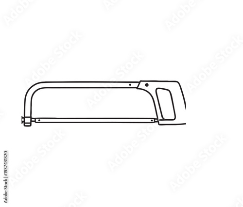 Hand Saw Silhouette Vector Illustration - Black Carpentry Tool Icon for Woodworking, Construction, and DIY Home Improvement Design