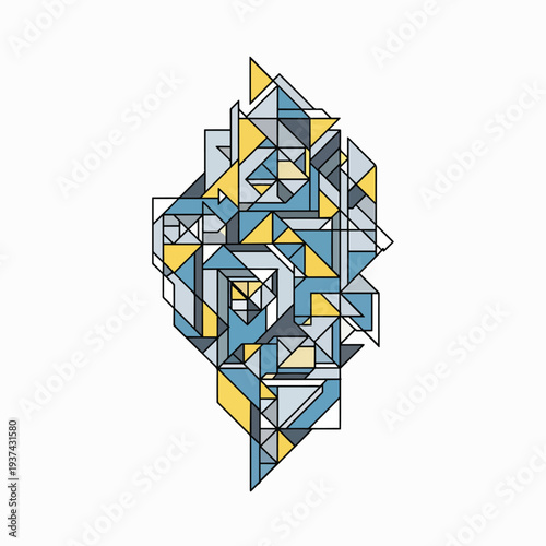 Geometric Shapes Forming Complex Structure.