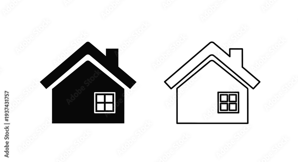 Fototapeta premium Minimalist house icons comparison Vector