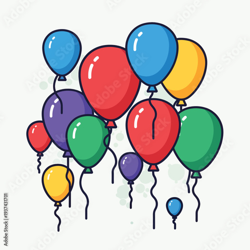 Colorful Balloons Floating in Air Together.