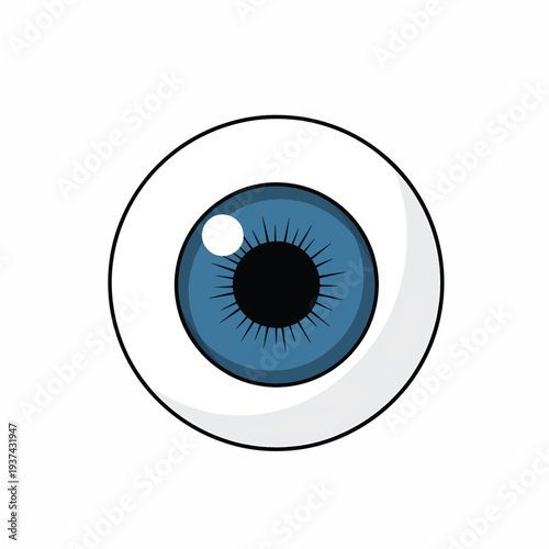 Blue Human Eye Illustration Closeup.