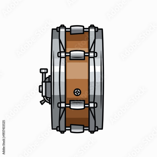 Snare Drum Illustration Isolated on White Background.