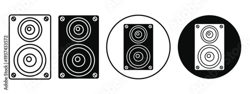 Music speaker sign symbol icon set