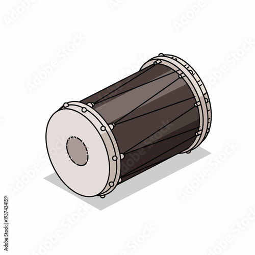 Drum Instrument Vector Illustration.