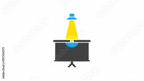 Desk Lamp Simple Flat Design Illustration.