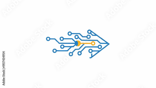 Circuit board arrow pointing right.