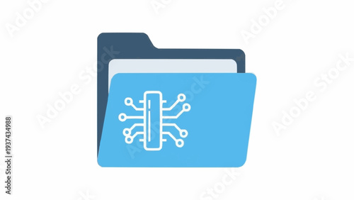 Blue Folder with Circuit Symbol.