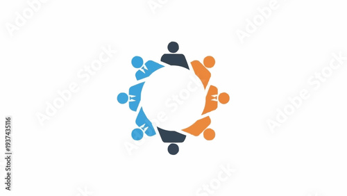 Diverse people holding hands in circle.