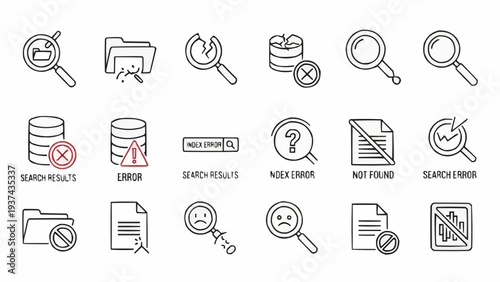 Magnifying glass icons for search.