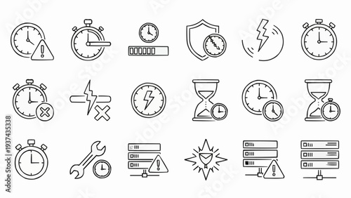 Collection of various clock icons.