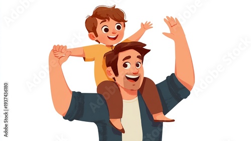 Wallpaper Mural Father carrying a child on his shoulders Torontodigital.ca