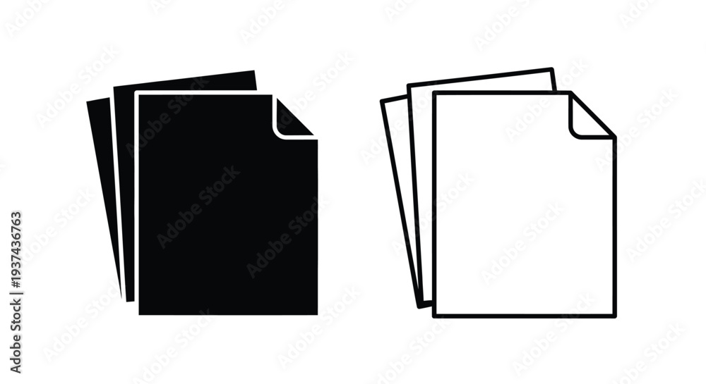 Fototapeta premium Modern stacked documents set Vector